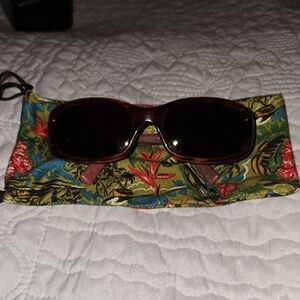 Elegant Maui Jim Brown Sunglasses with Floral Case